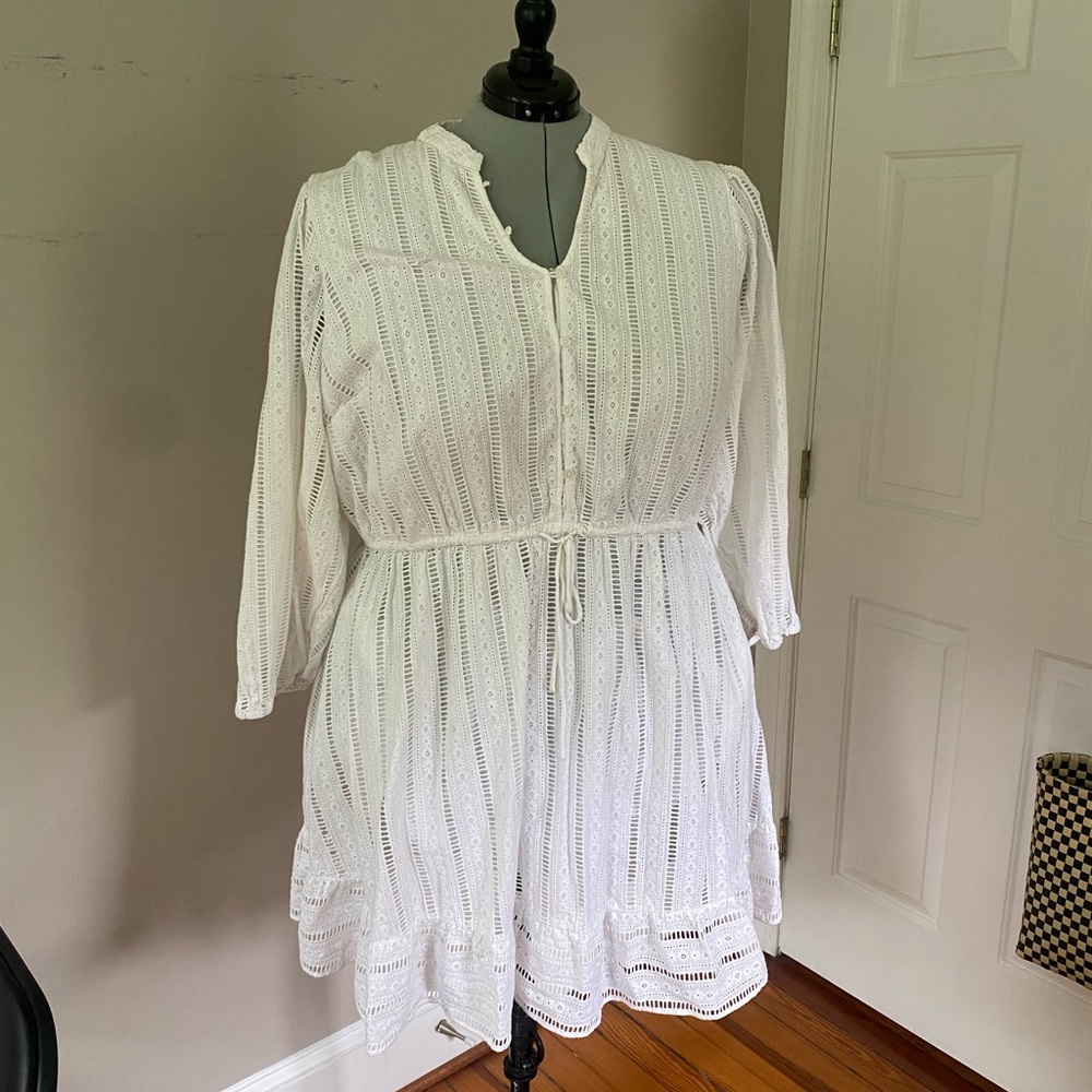 White mini eyelet dress